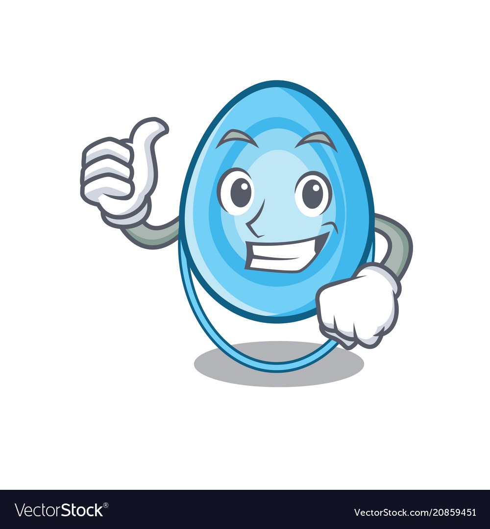 Thumbs up oxygen mask character cartoon Royalty Free Vector