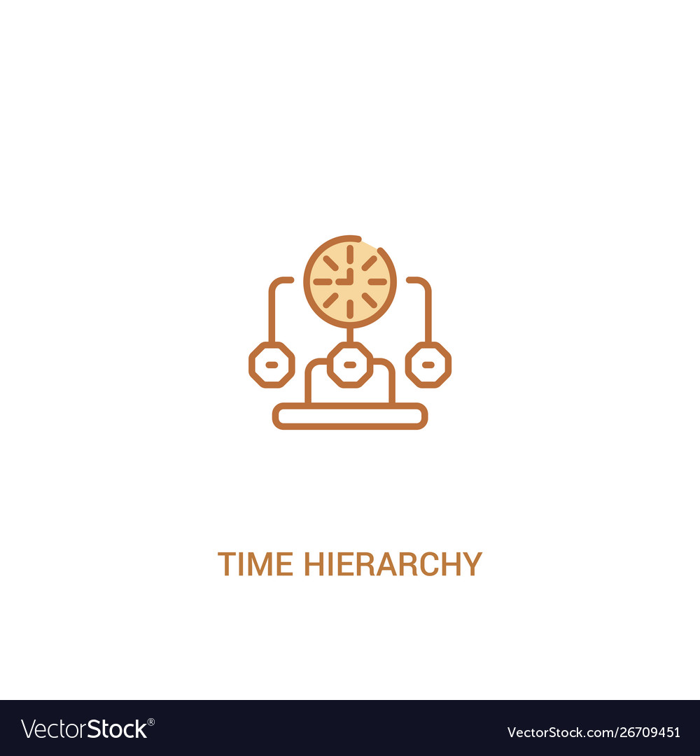 Time hierarchy concept 2 colored icon simple line