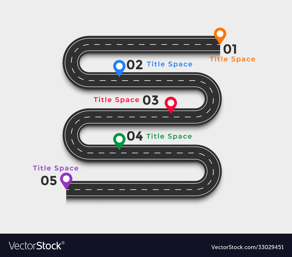 Winding road infographic template design