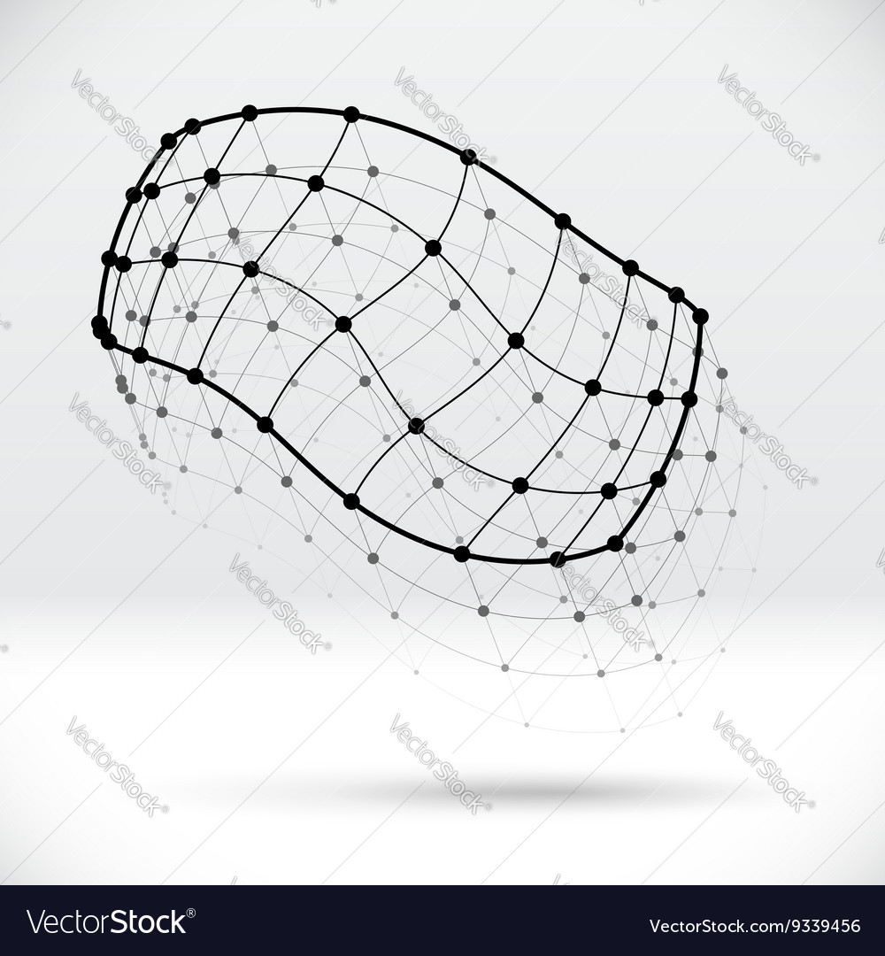 Abstract 3d wireframe shape with connected