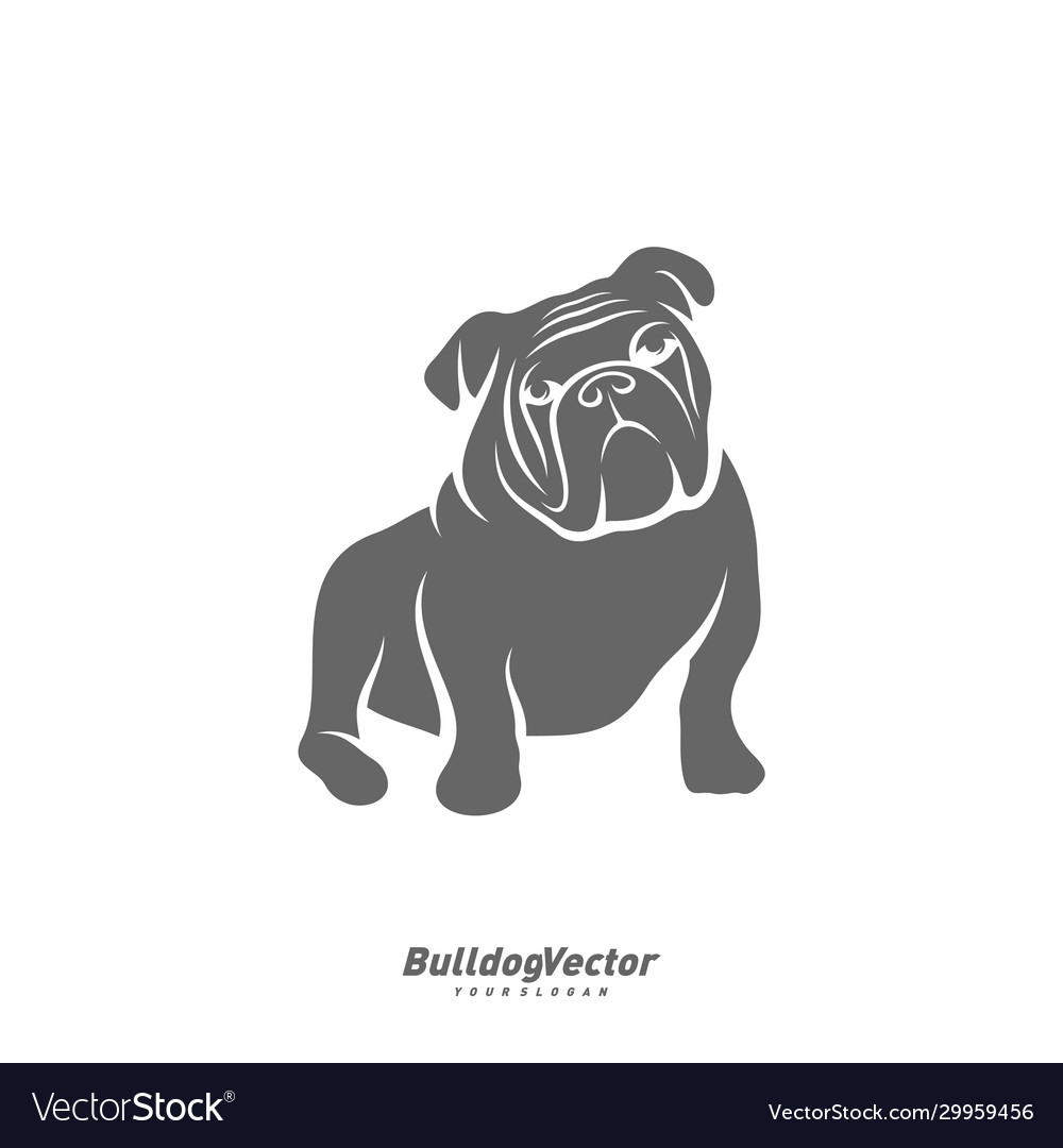 Bulldog logo design template silhouette