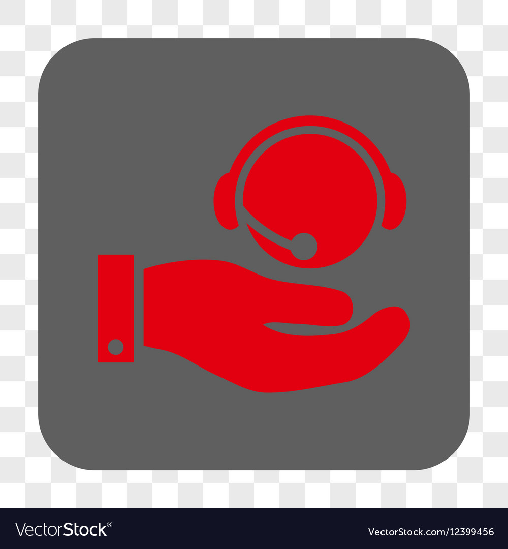 Call center service rounded square button