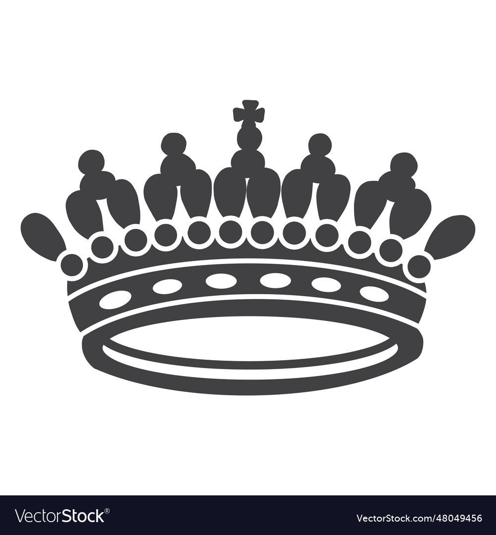 Crown design artistic top cross icon Royalty Free Vector