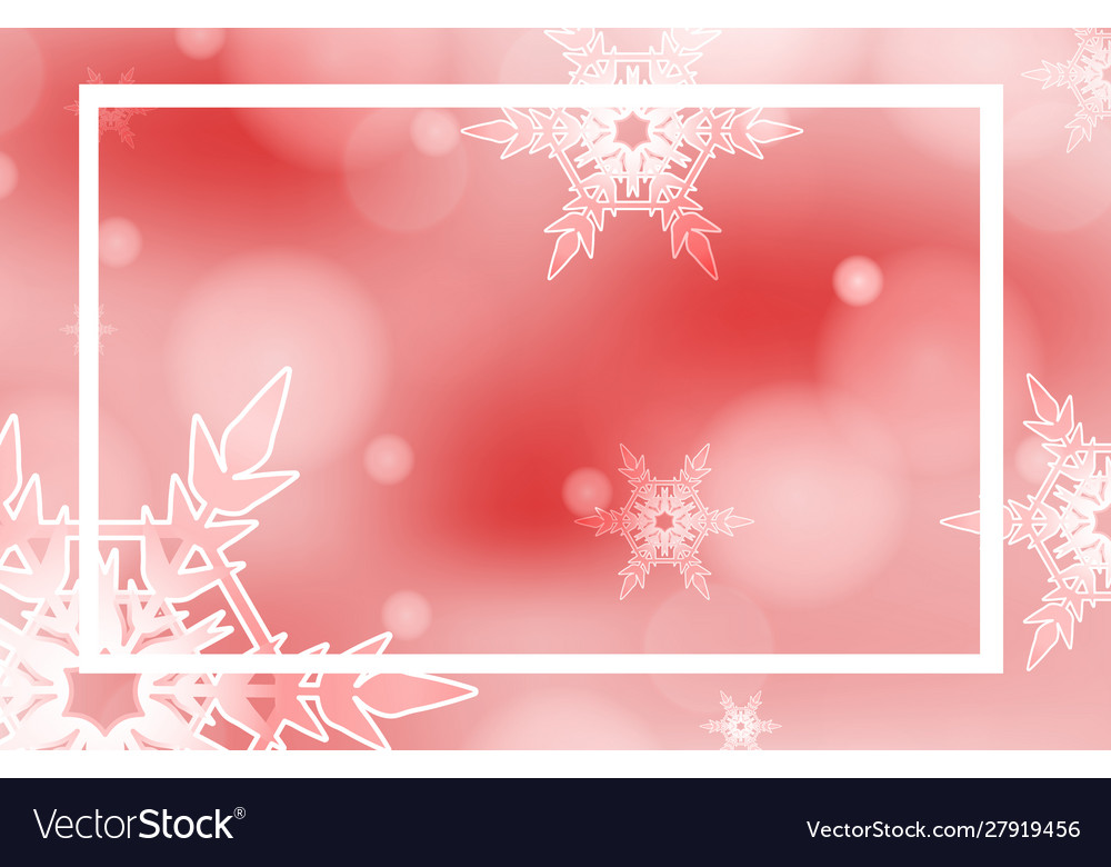 Frame template design with snowflakes on red