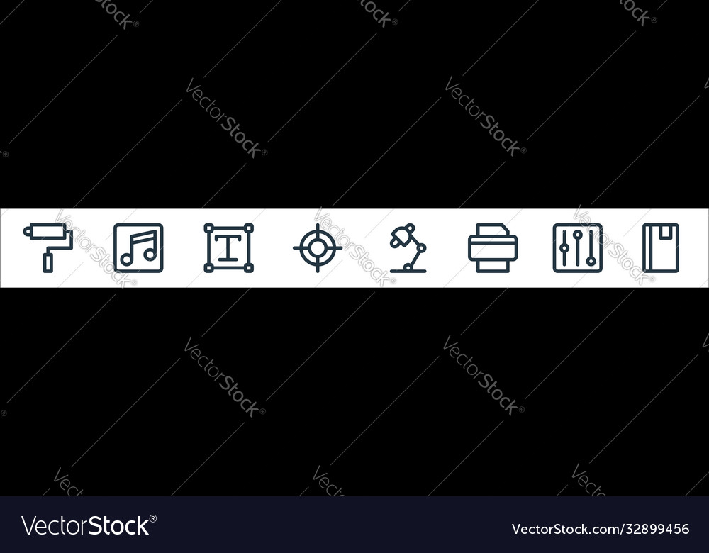 Graphic design line icons linear set quality