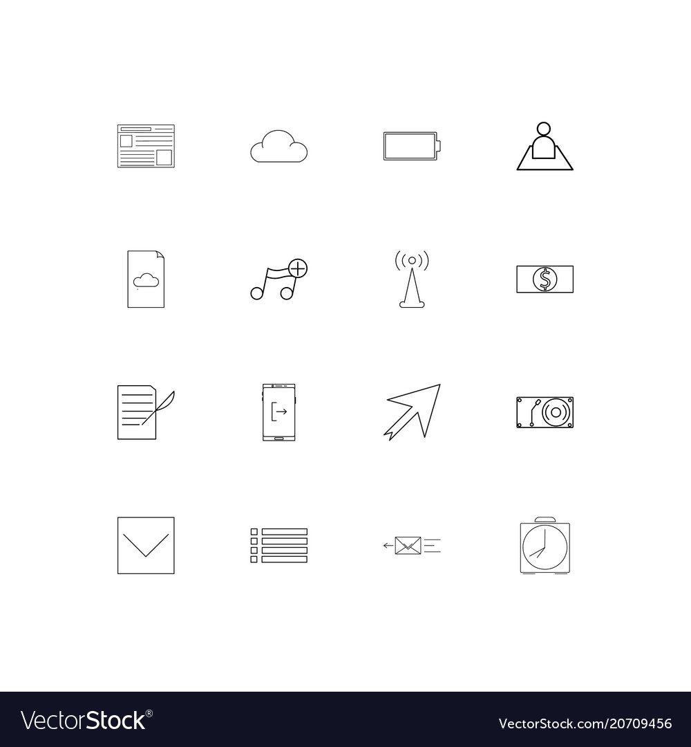 Internet of things simple linear icons set