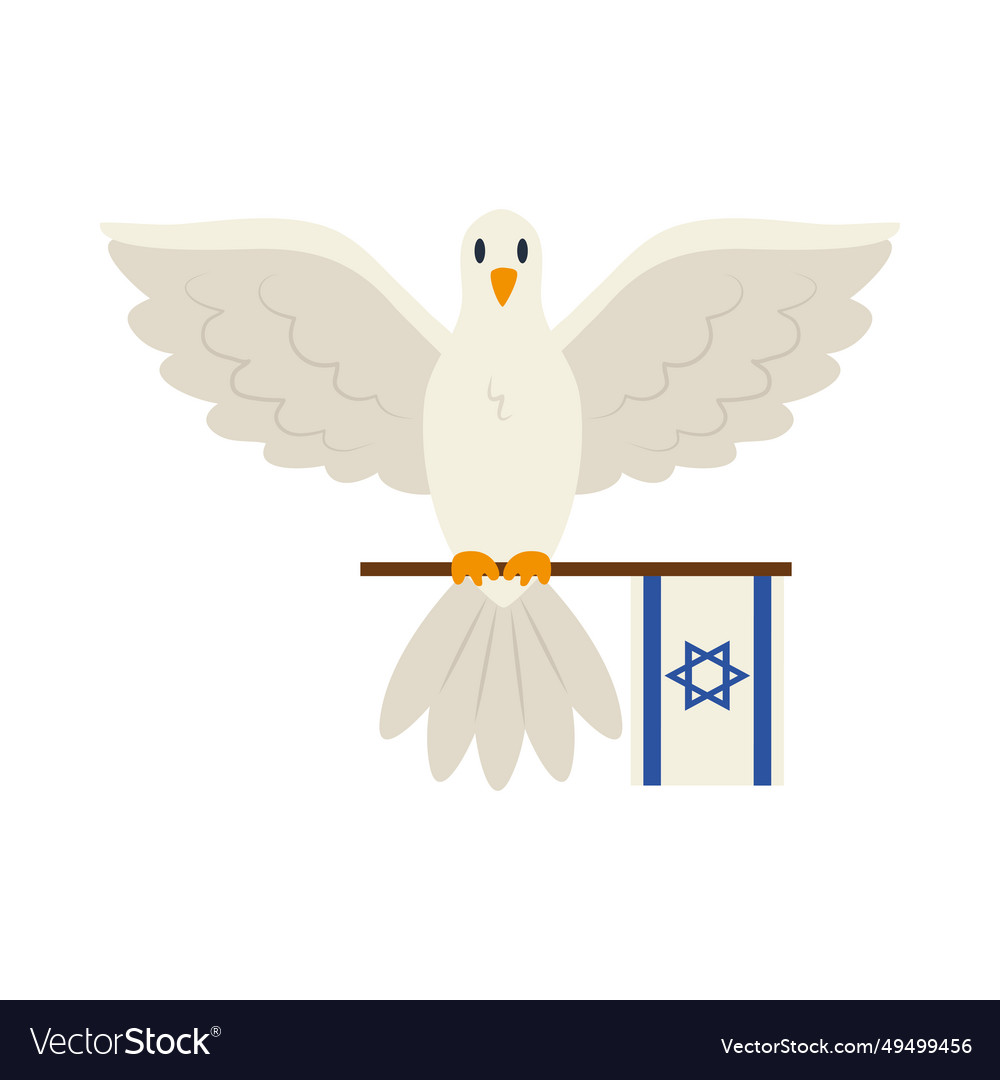 Israel Flag And Peace Dove Royalty Free Vector Image