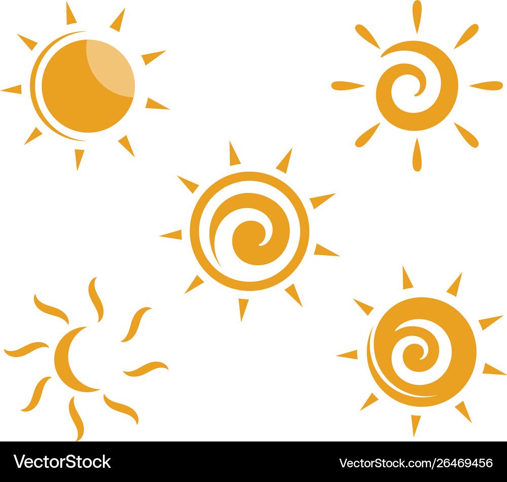 Sun logo icon Royalty Free Vector Image - VectorStock