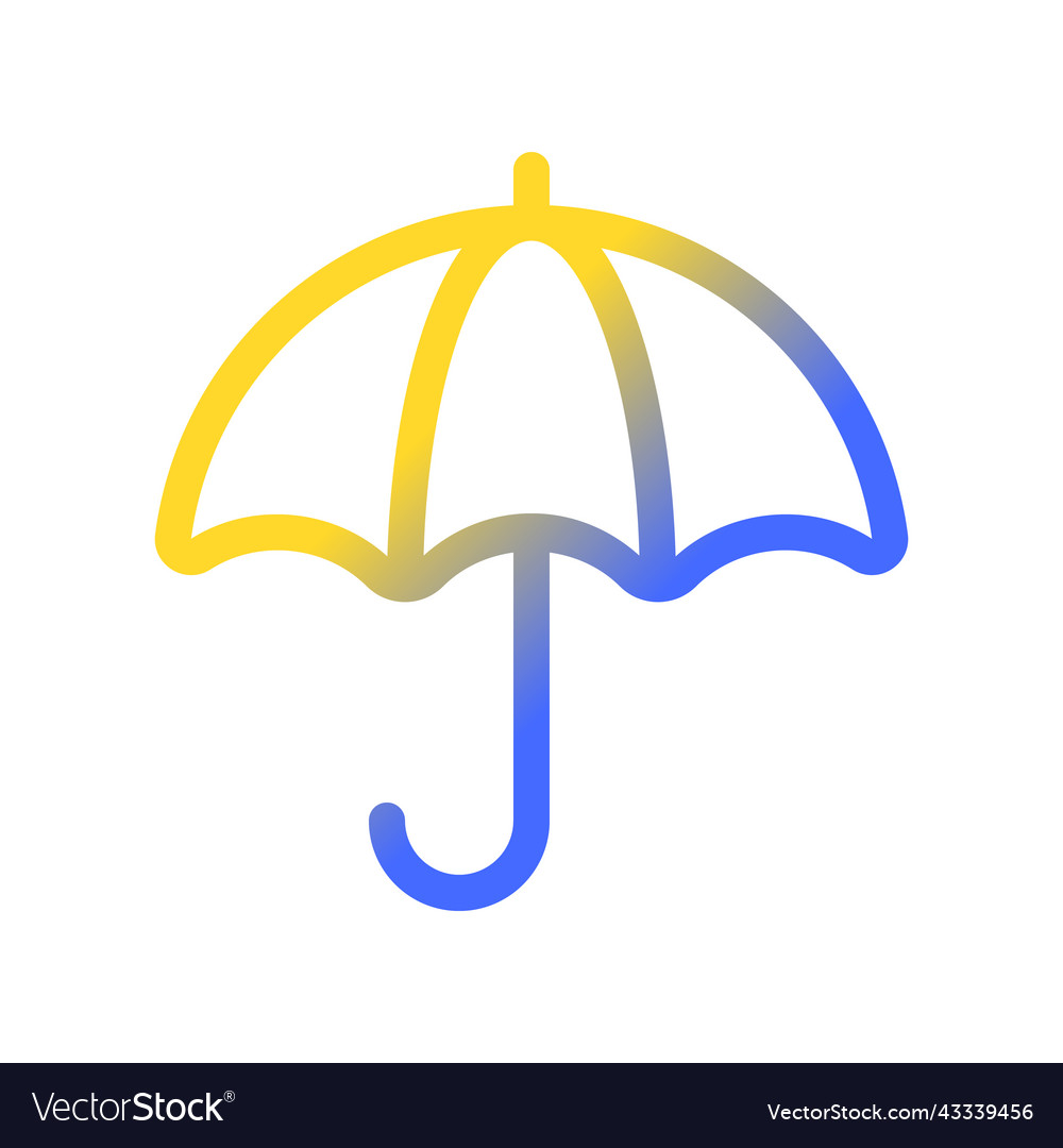 Umbrella pixel perfect gradient linear ui icon vector image Umbrella pixel perfect gradient linear ui icon