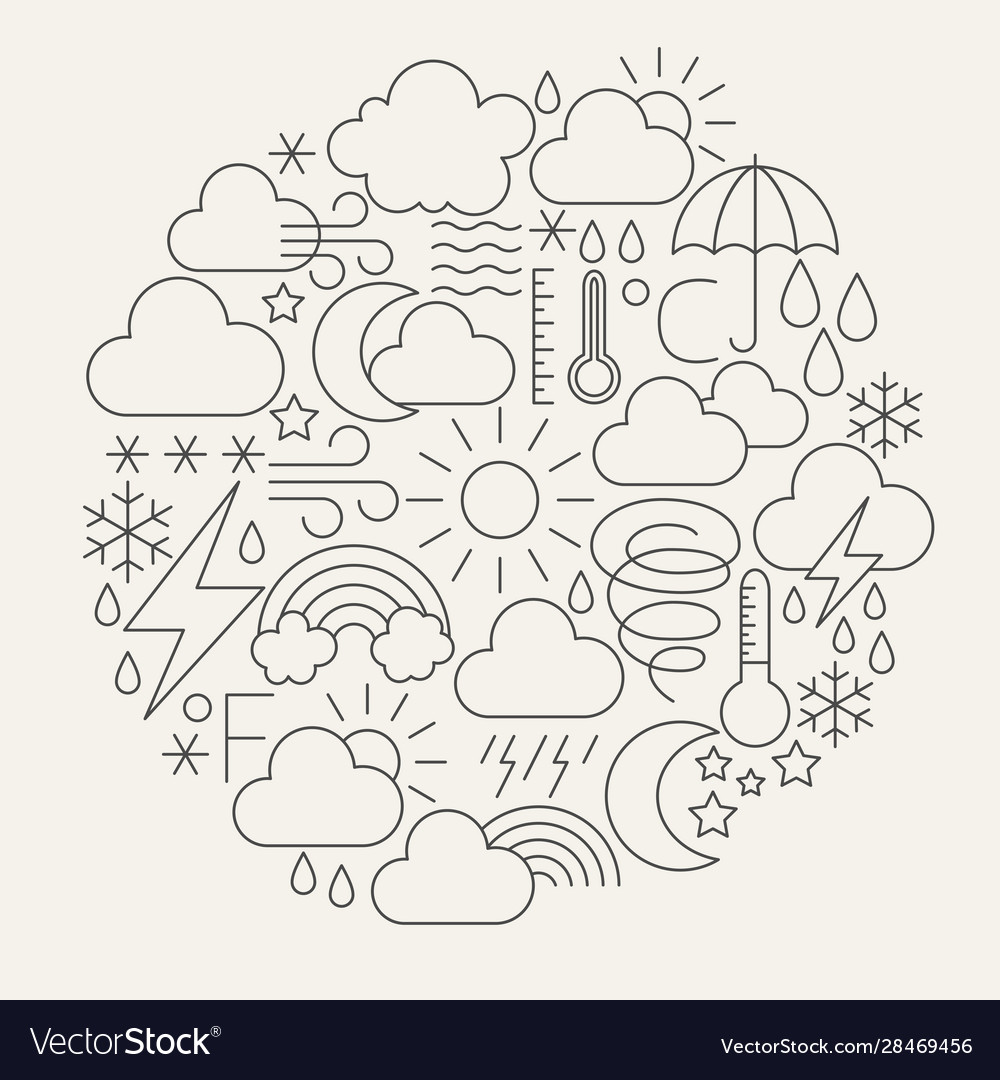 Wetterlinie Icons Kreis