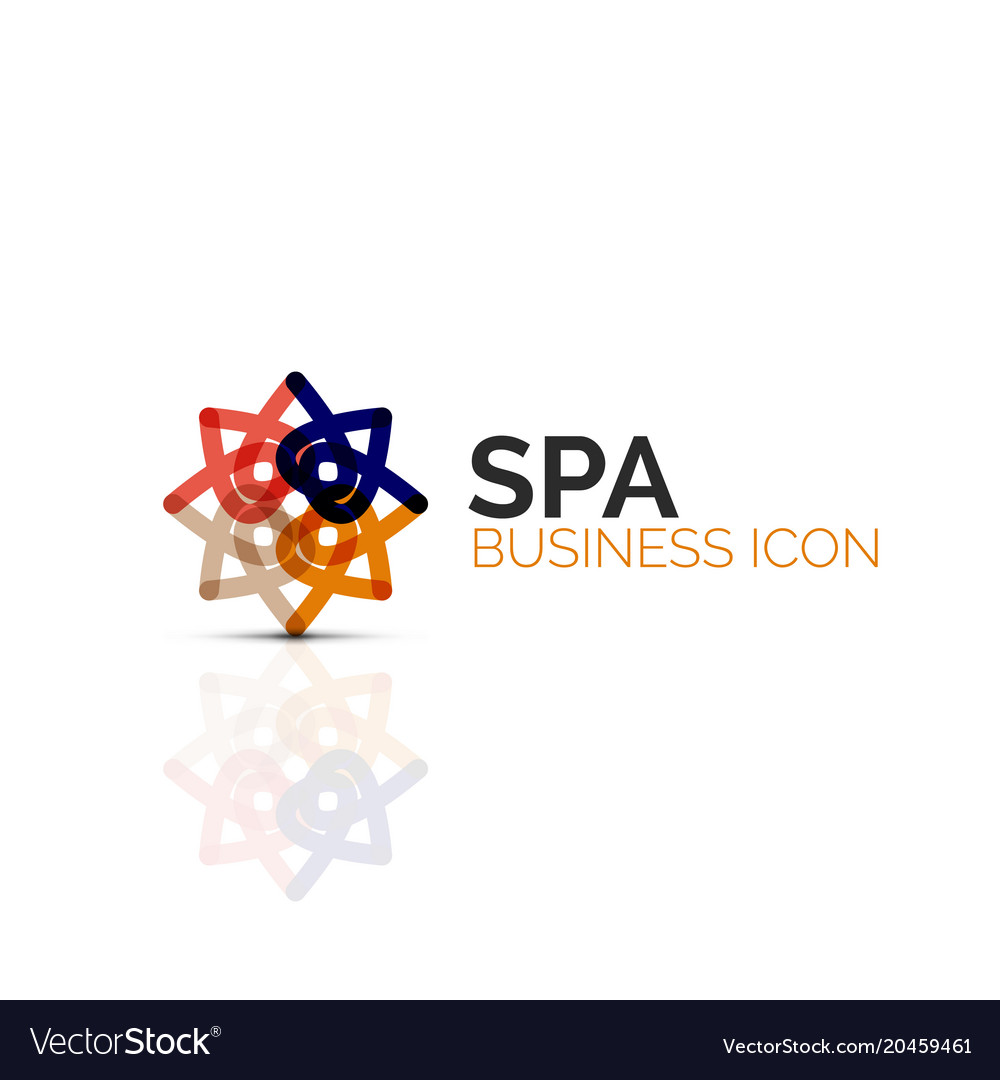 Abstract flower or star minimalistic linear icon