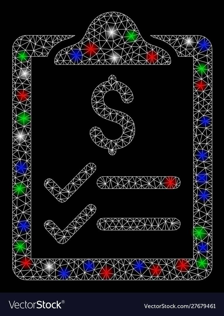 Bright mesh wire frame invoice pad with flash vector image Bright mesh wire frame invoice pad with flash