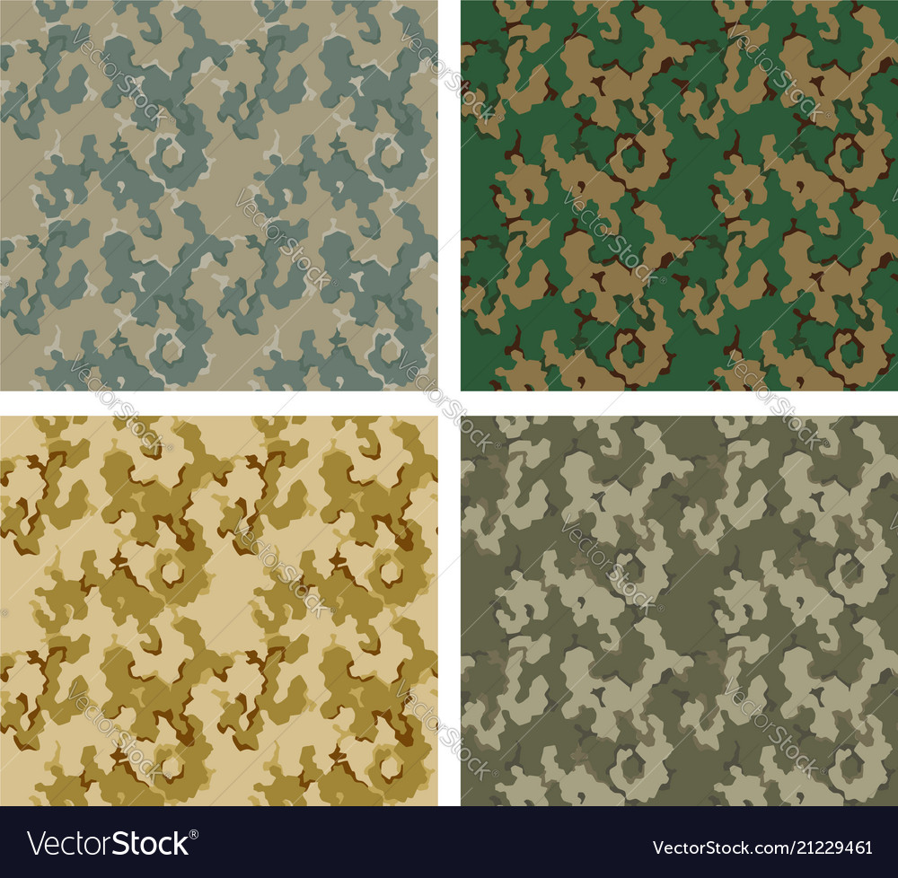 Camouflage pattern design with different color vector image Camouflage pattern design with different color