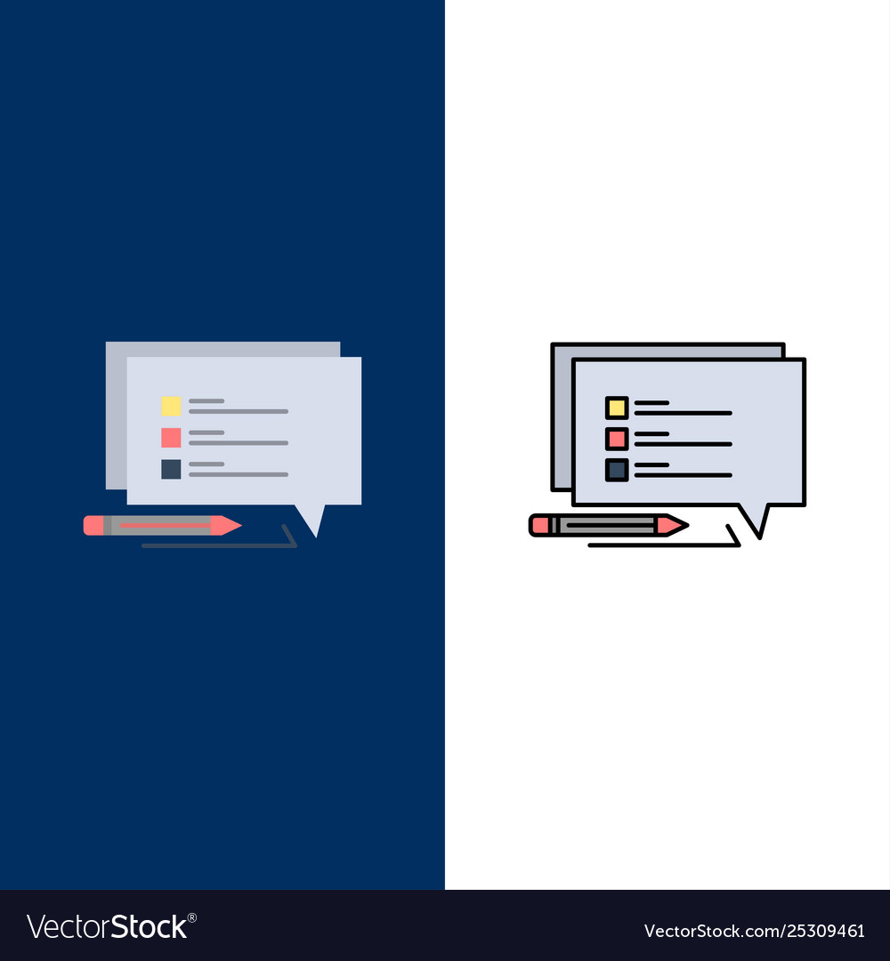 Chat sms message write icons flat and line filled Vector Image Chat sms message write icons flat and line filled