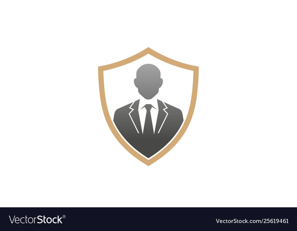 Creative gentelman tuxedo shield logo design