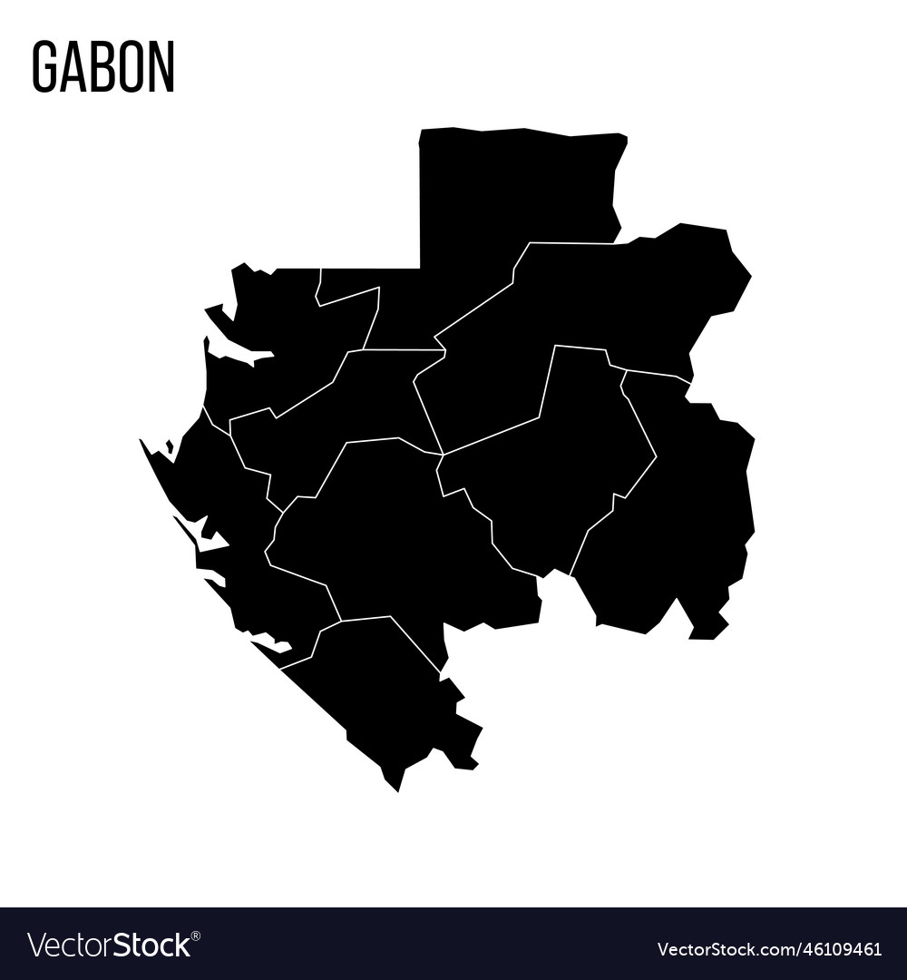 Gabon political map of administrative divisions