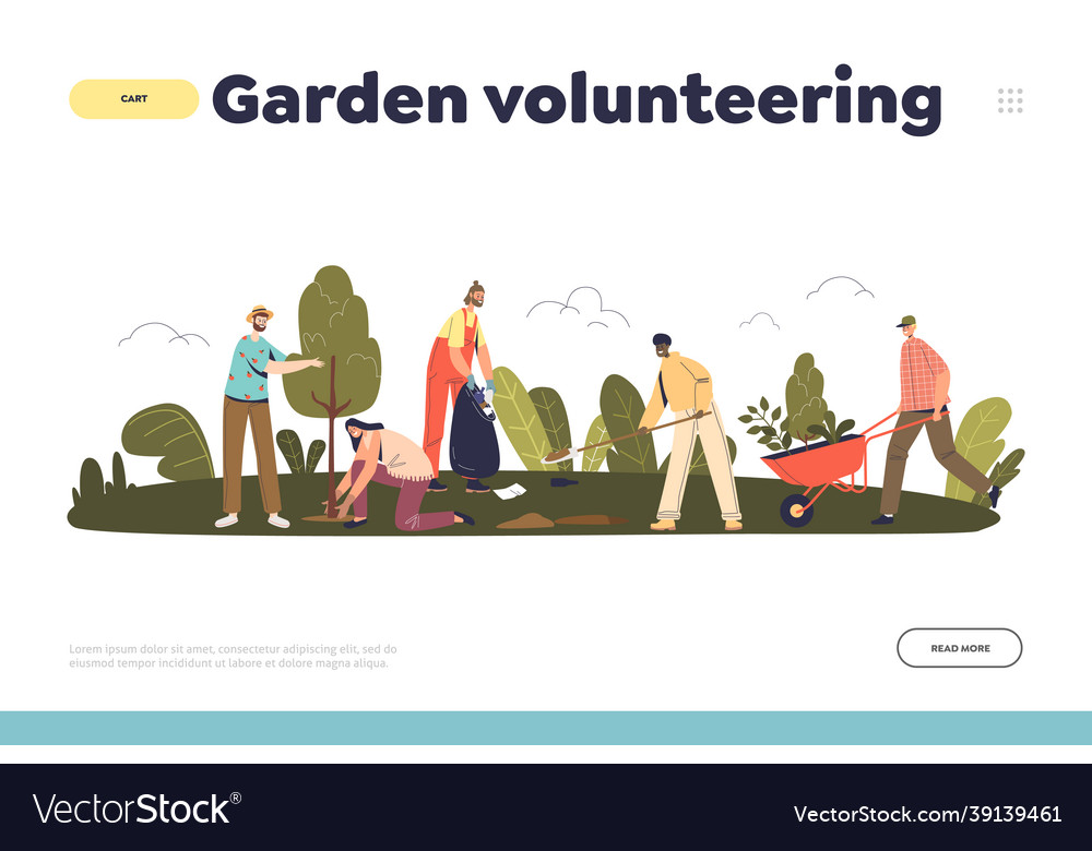 Garden volunteering concept of landing page