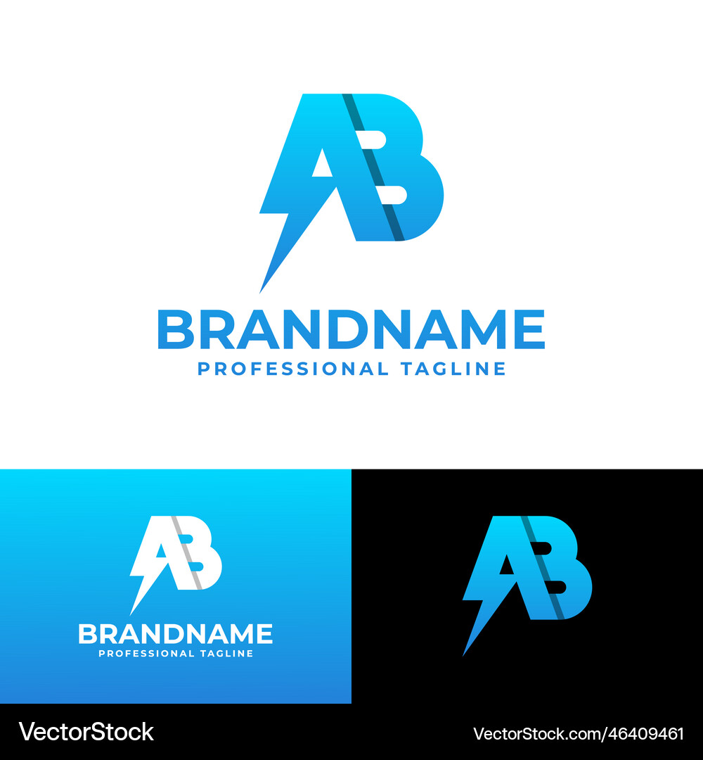 Letter ab power logo suitable for any business Vector Image