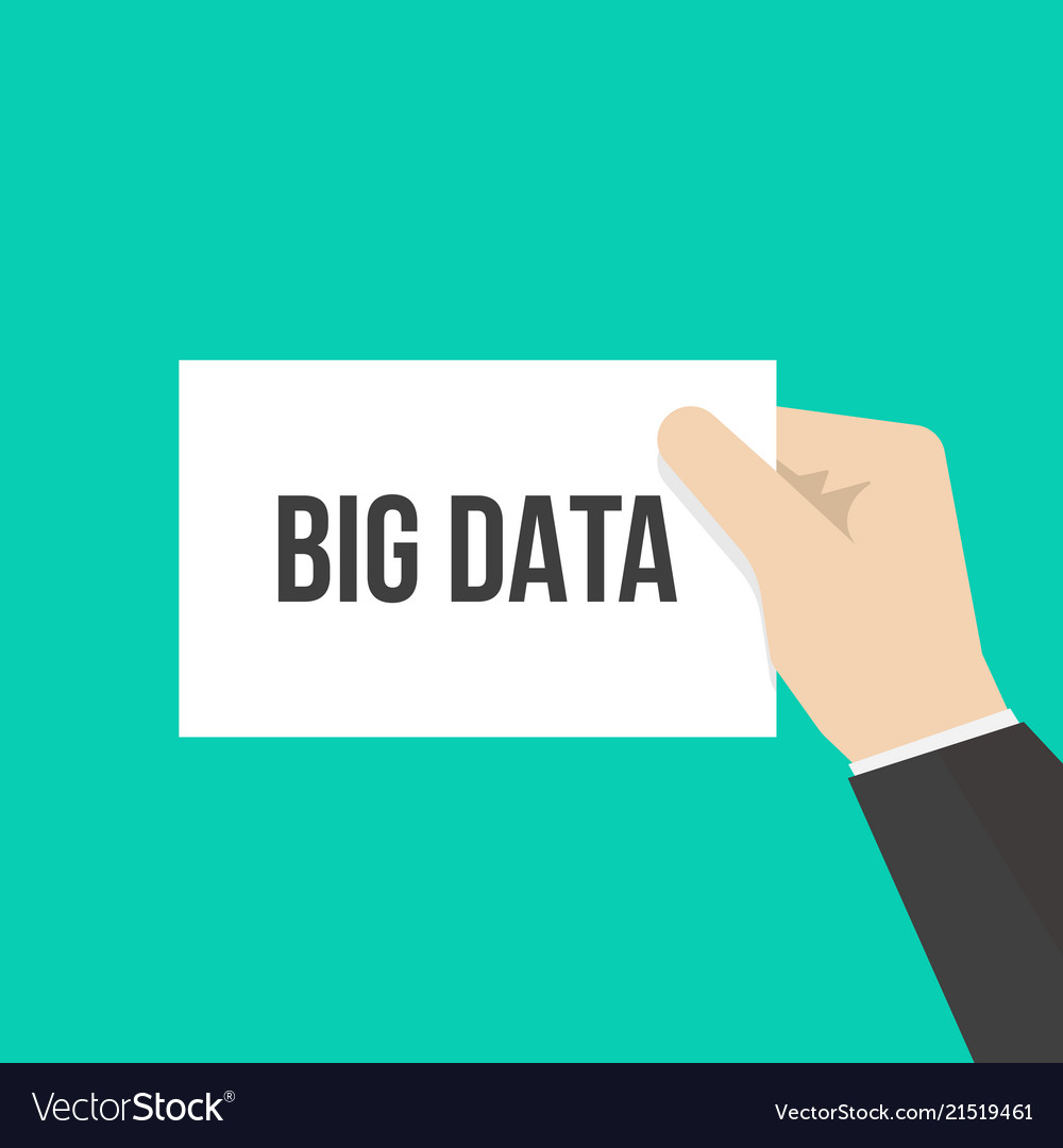 Man showing paper big data text