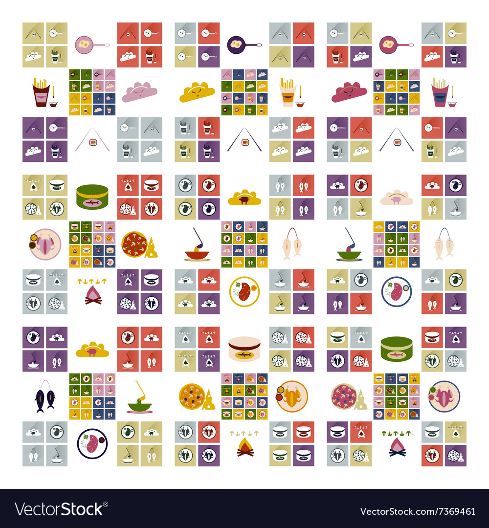 Modern flat icons collection with shadow