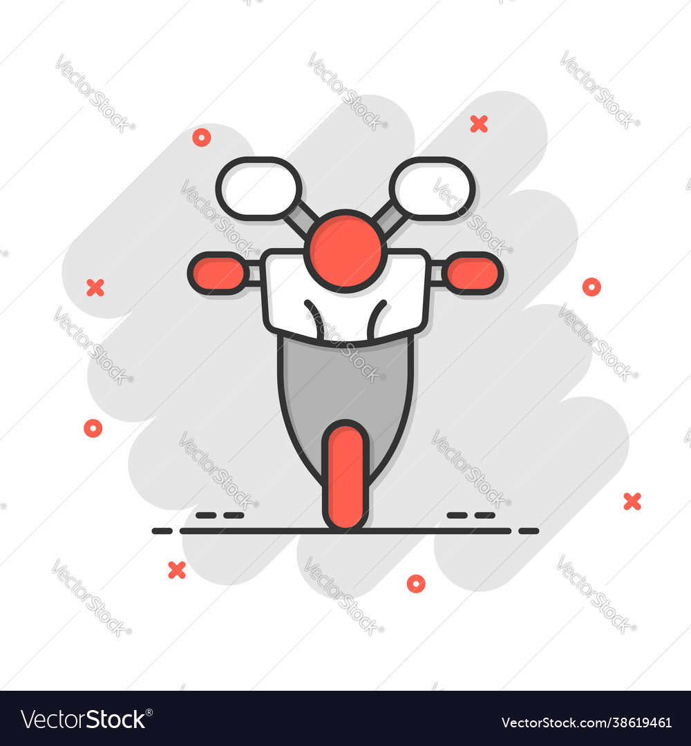 Motorrad Ikone im Comic-Stil Roller Cartoon