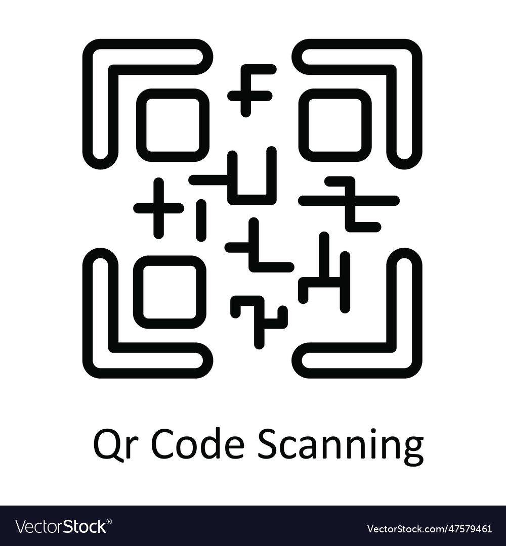 Qr code scanning outline icon design illus