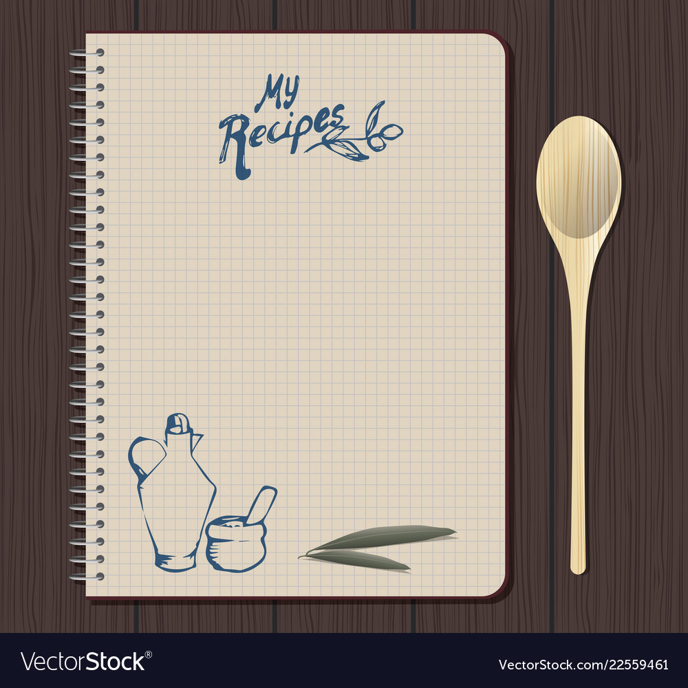 Recipe notebook graph with hand drawn text oilcan