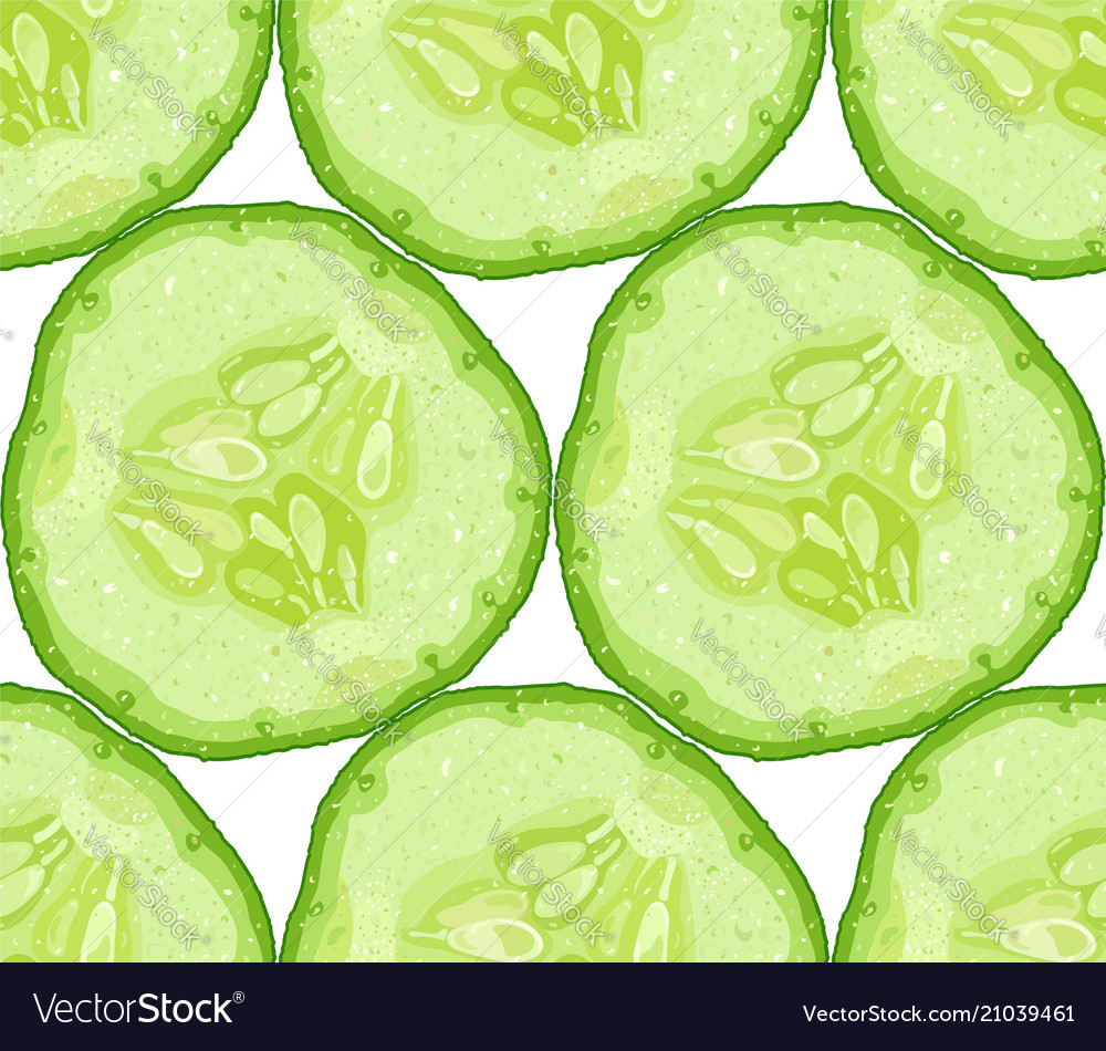 Seamless pattern of cucumber slice