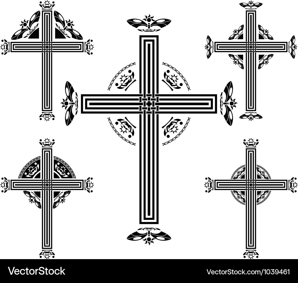 Set crosses Royalty Free Vector Image - VectorStock