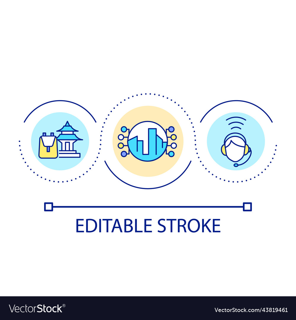 Support service for tourists loop concept icon vector image Support service for tourists loop concept icon