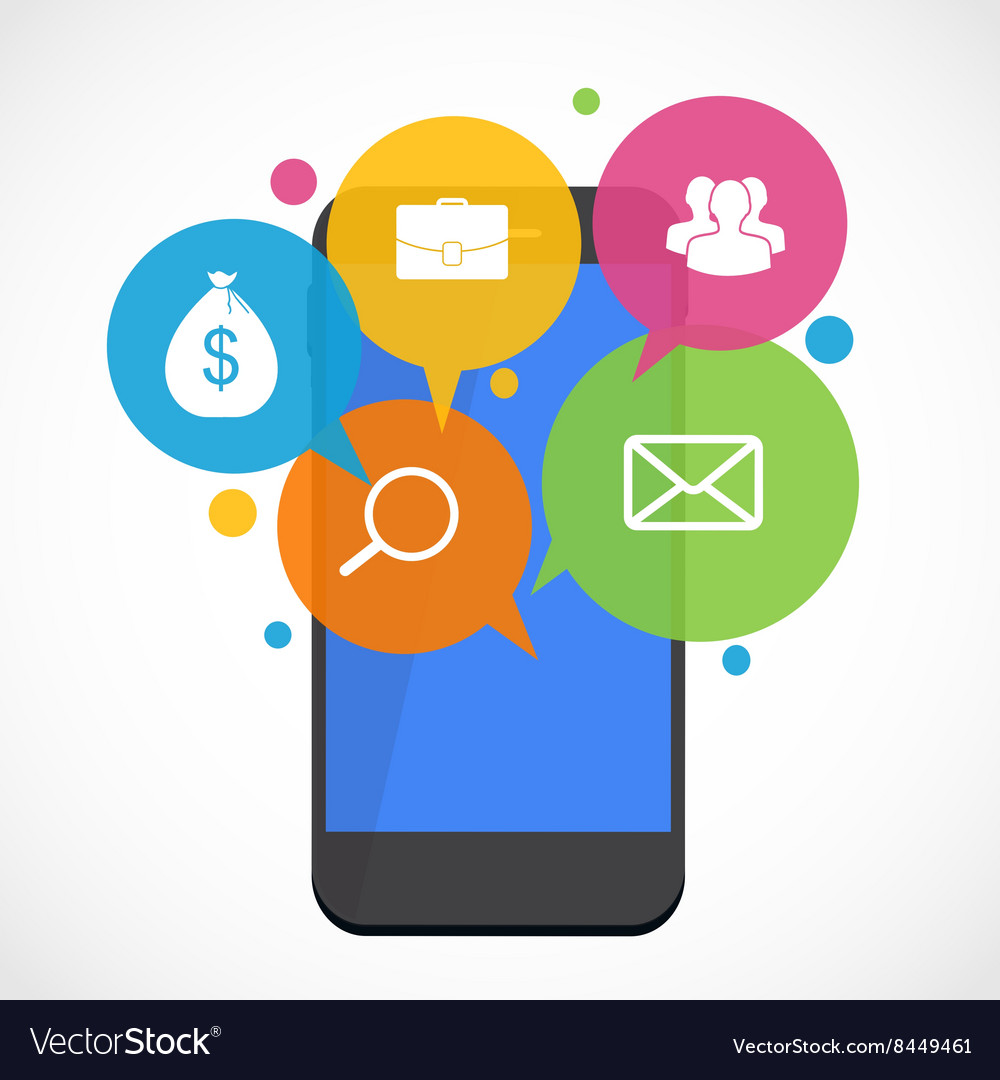 Text messaging flat concept