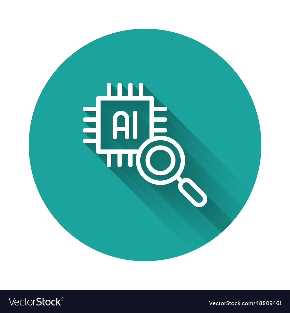 White line computer processor with microcircuits vector image White line computer processor with microcircuits