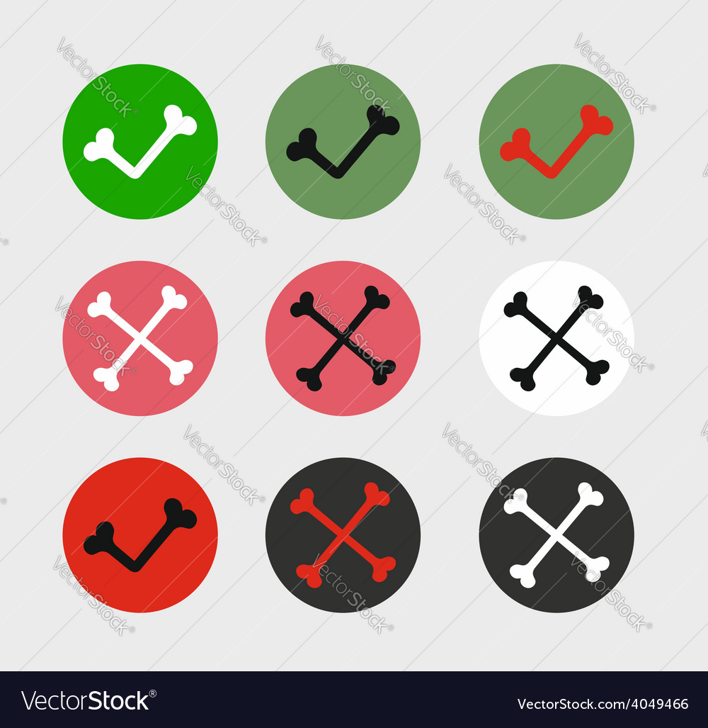 Bone check marks icons