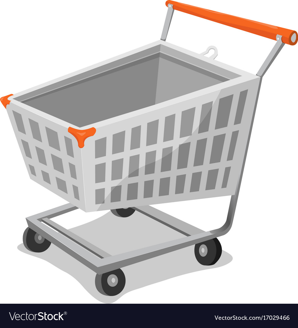 Cartoon shopping cart Royalty Free Vector Image