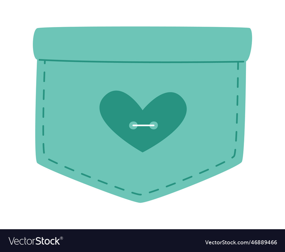 Clothing pocket with heart Royalty Free Vector Image