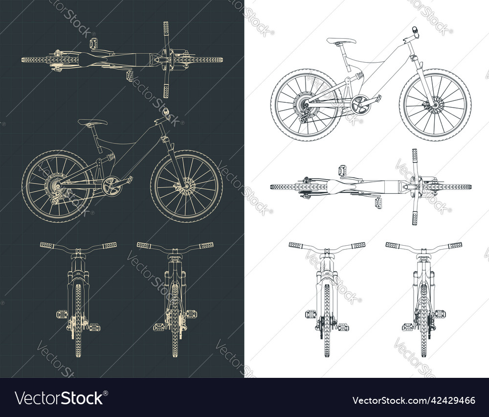 Electric Bike Blueprints Royalty Free Vector Image