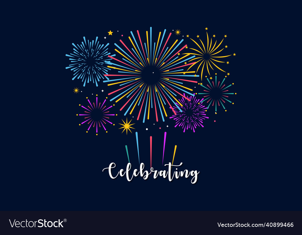 Fireworks and celebration background Royalty Free Vector