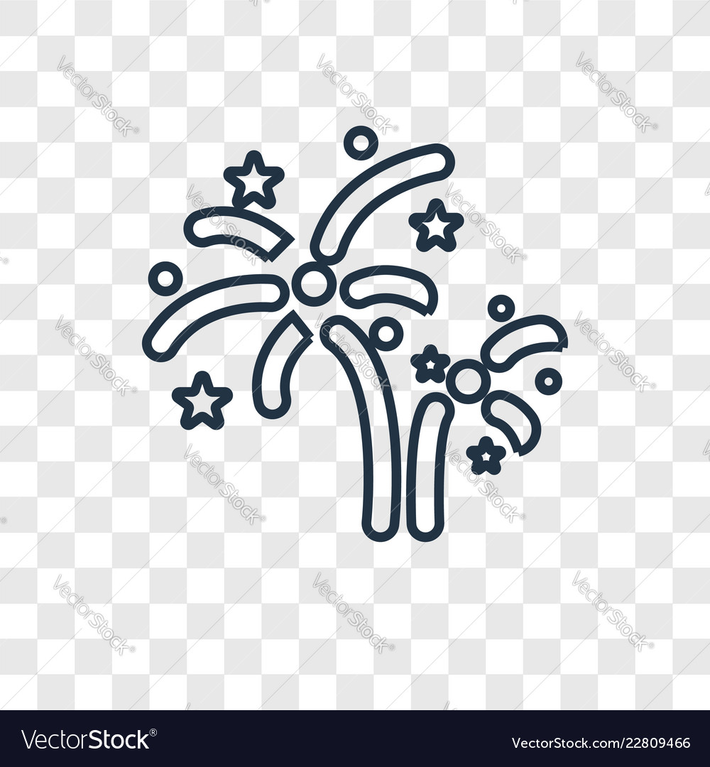 Fireworks concept linear icon isolated