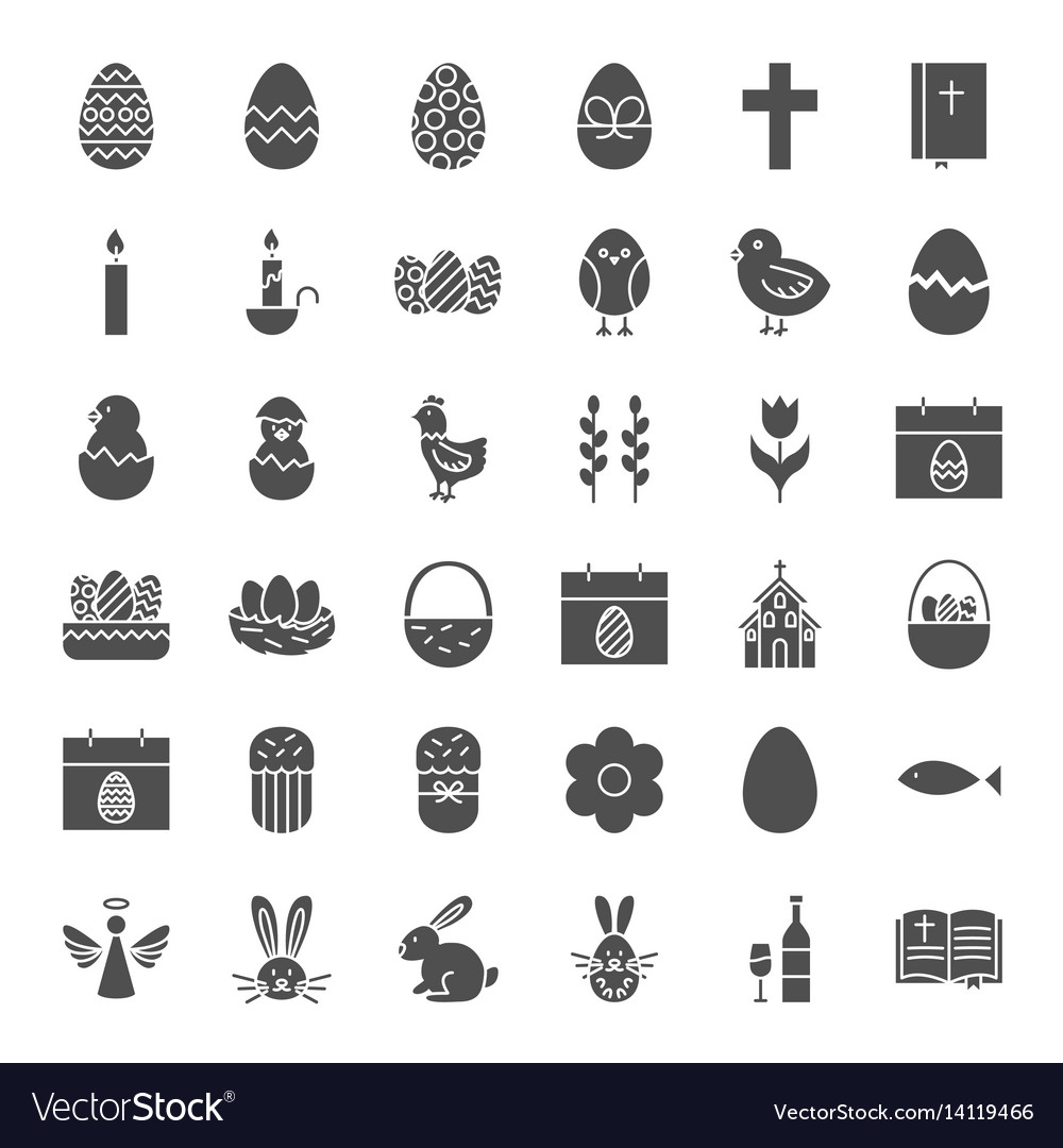 Happy easter solid web icons