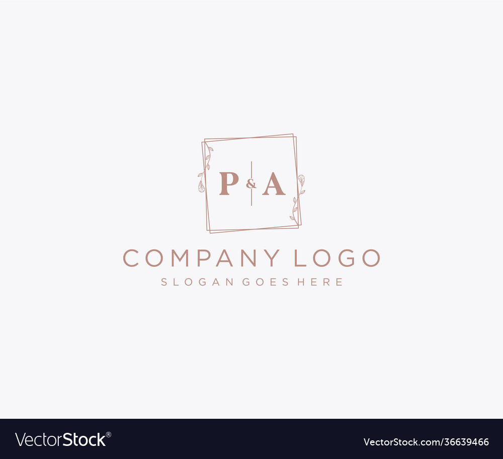 Original pa Buchstaben dekorative Luxus Hochzeit Logo