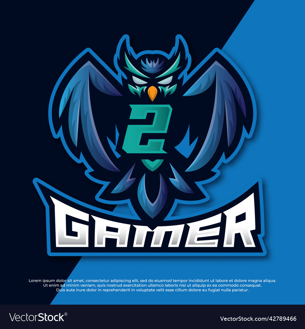 Letter z owl mascot esport gaming logo design Vector Image