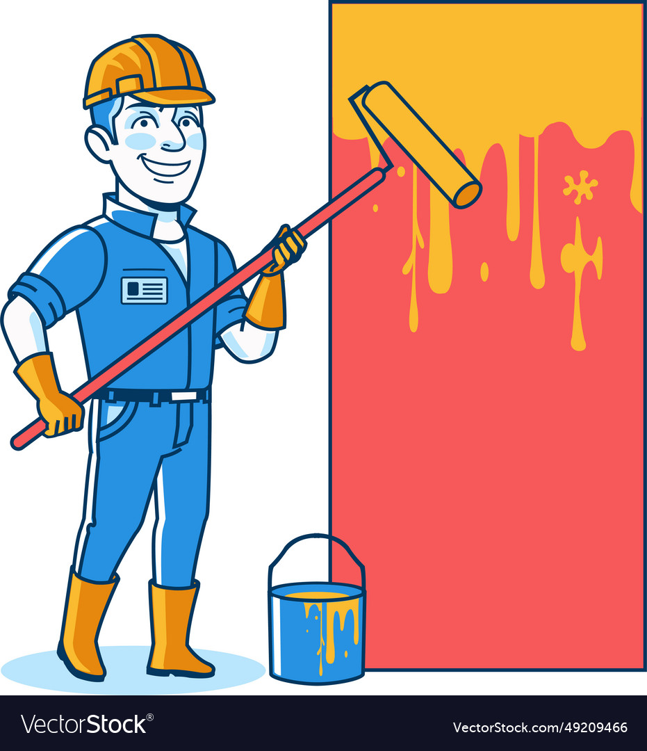 Male construction worker cartoon character icon Vector Image