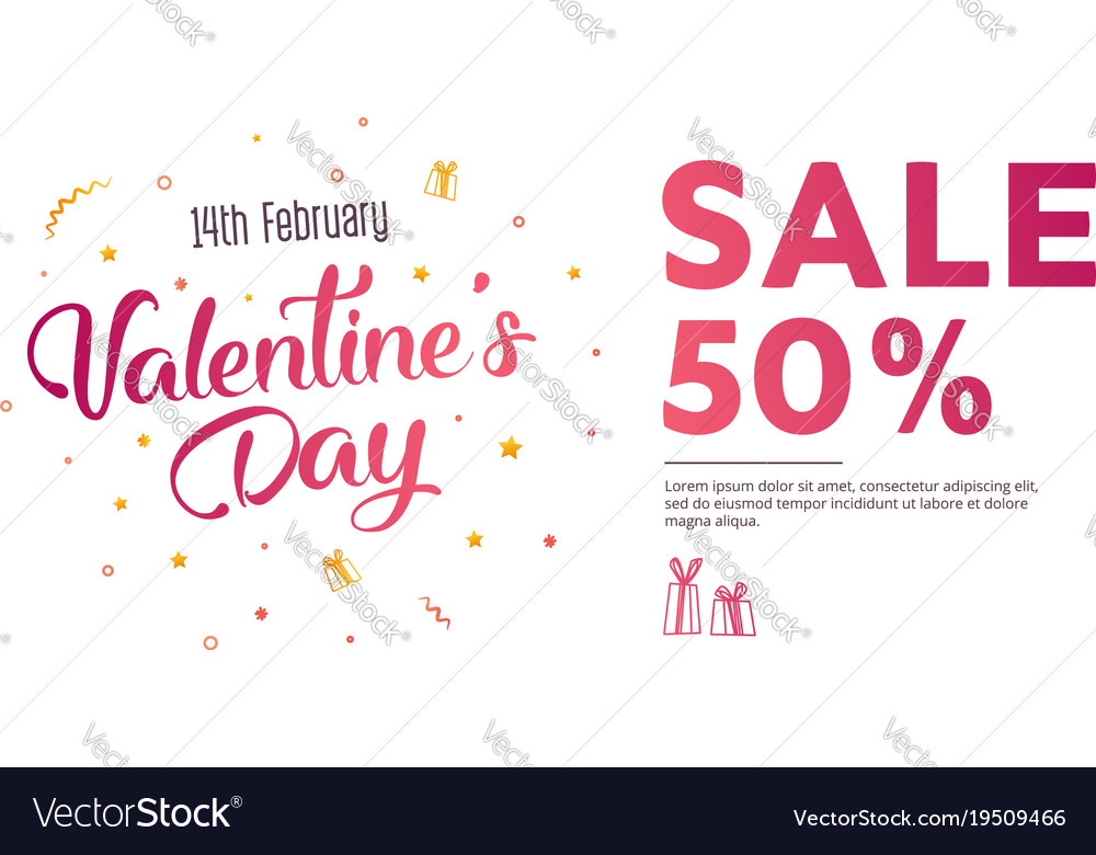 Modern Flyer With Happy Valentines Day Text Vector Image
