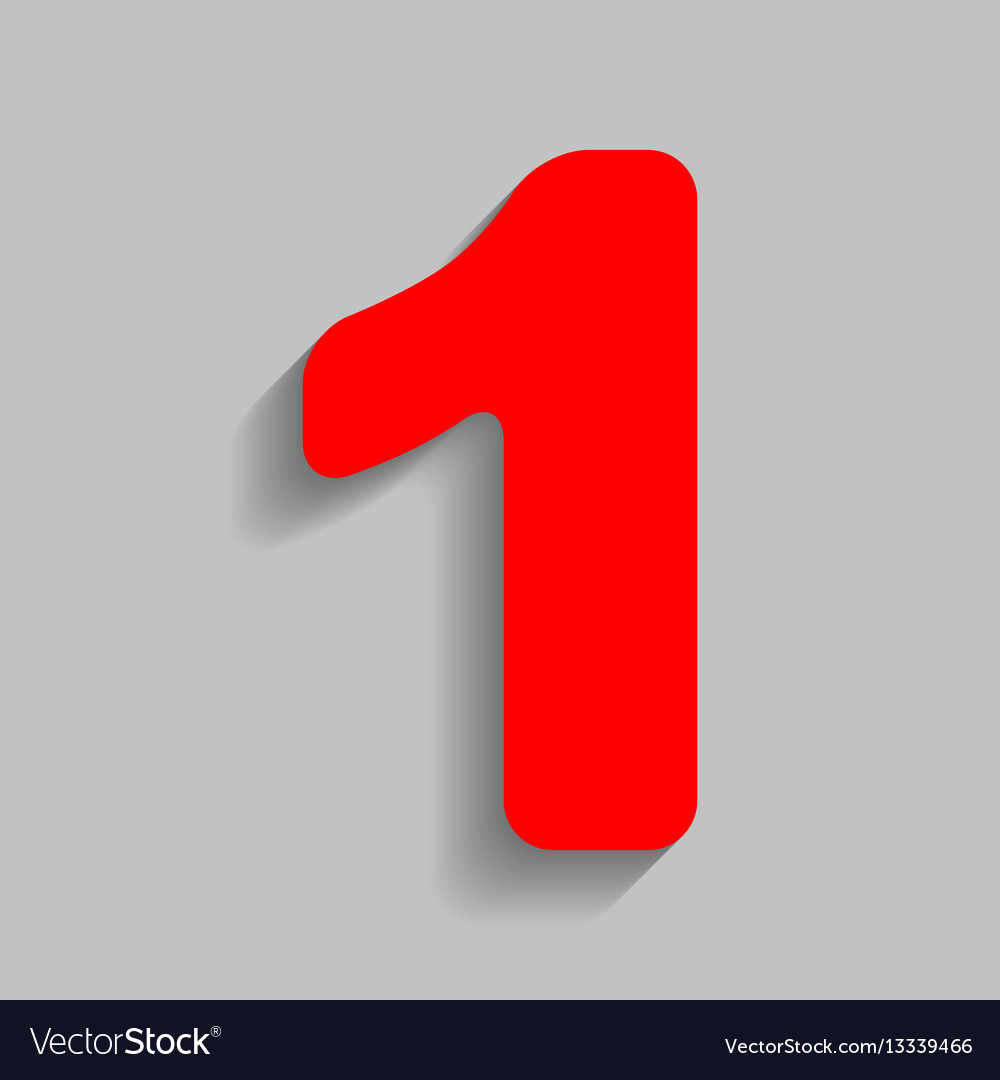 Number 1 sign design template element red Vector Image