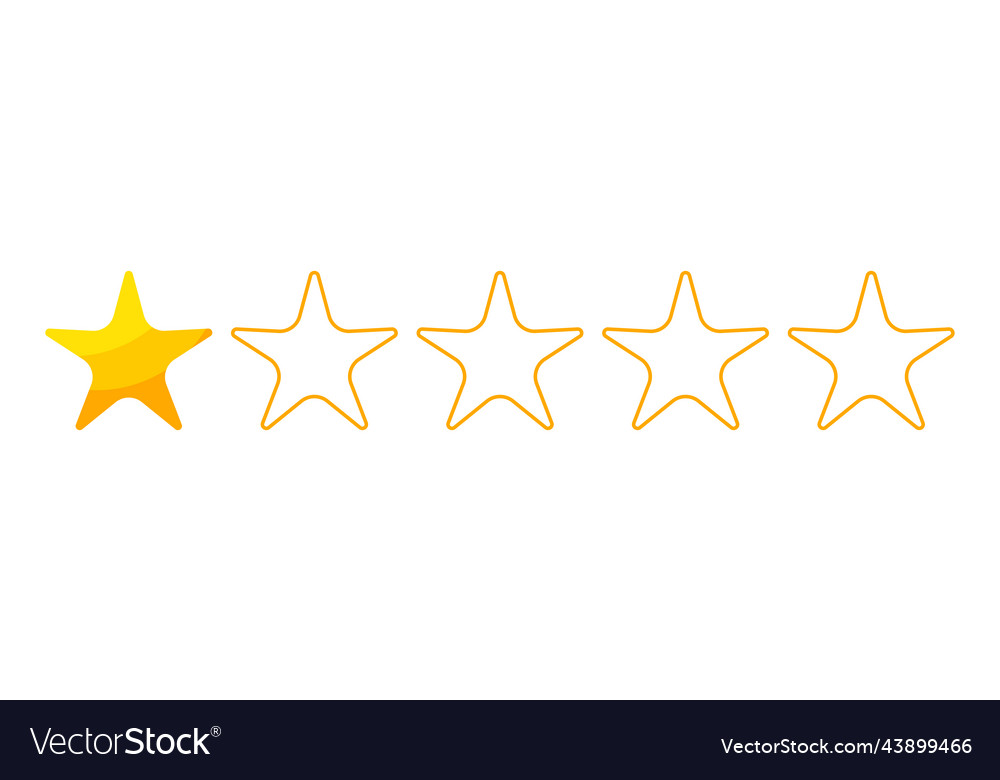 One stars rating button vector image One stars rating button