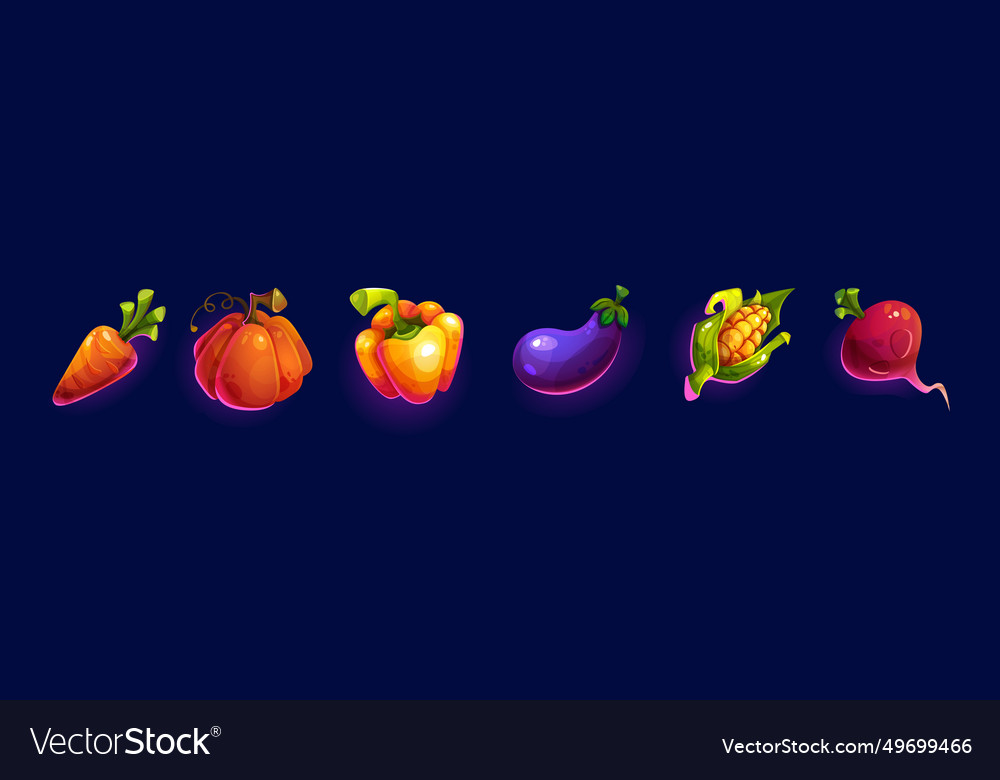 Organic vegetables color icon big set