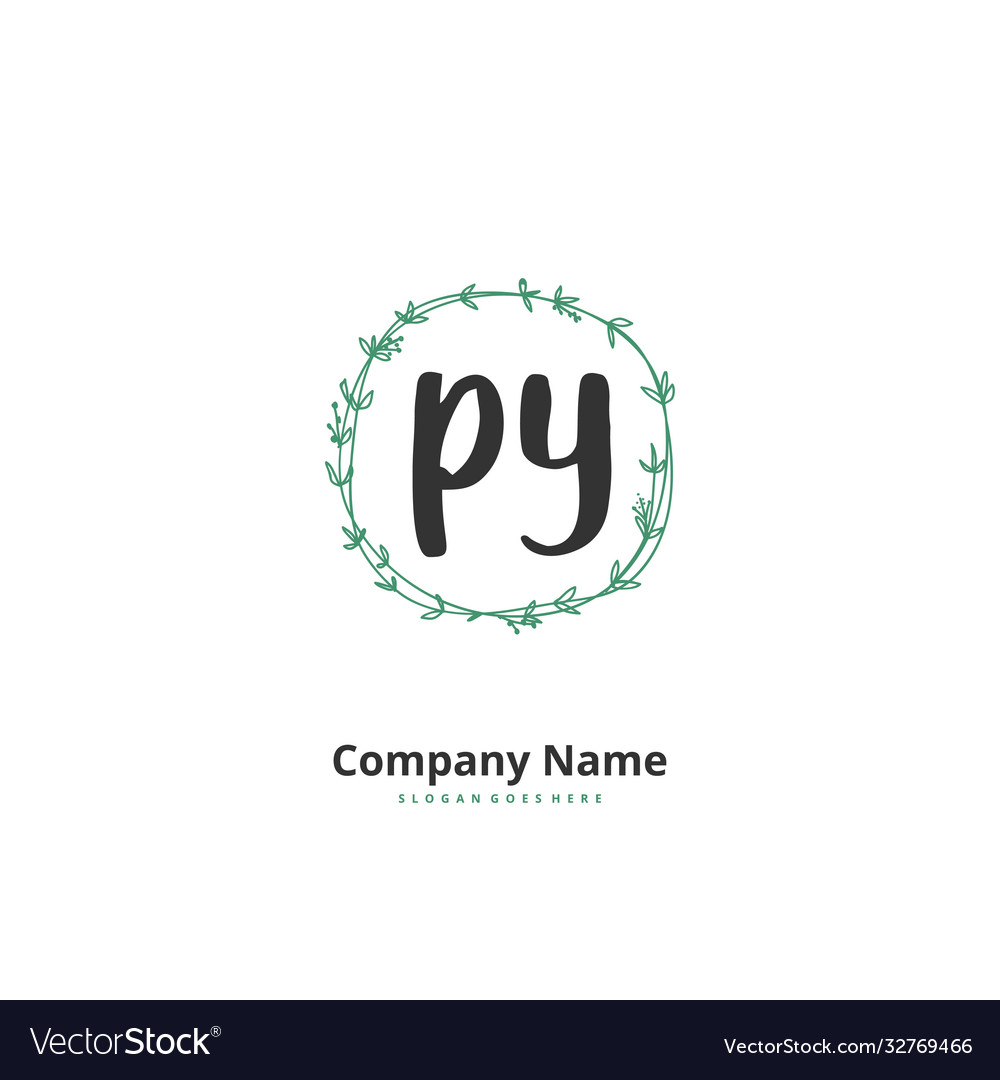 P y py initial handwriting and signature logo vector image P y py initial handwriting and signature logo
