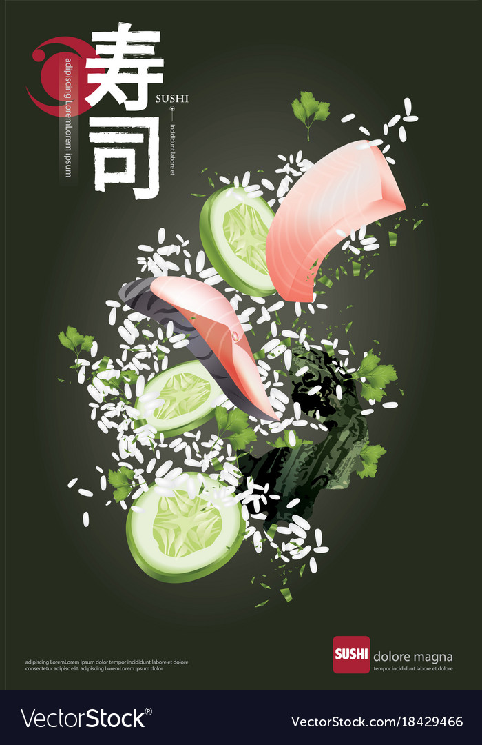 Poster of sushi restaurant Royalty Free Vector Image