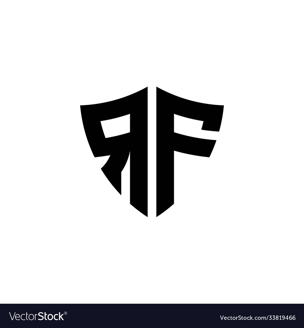 Rf monogram logo with shield shape design template