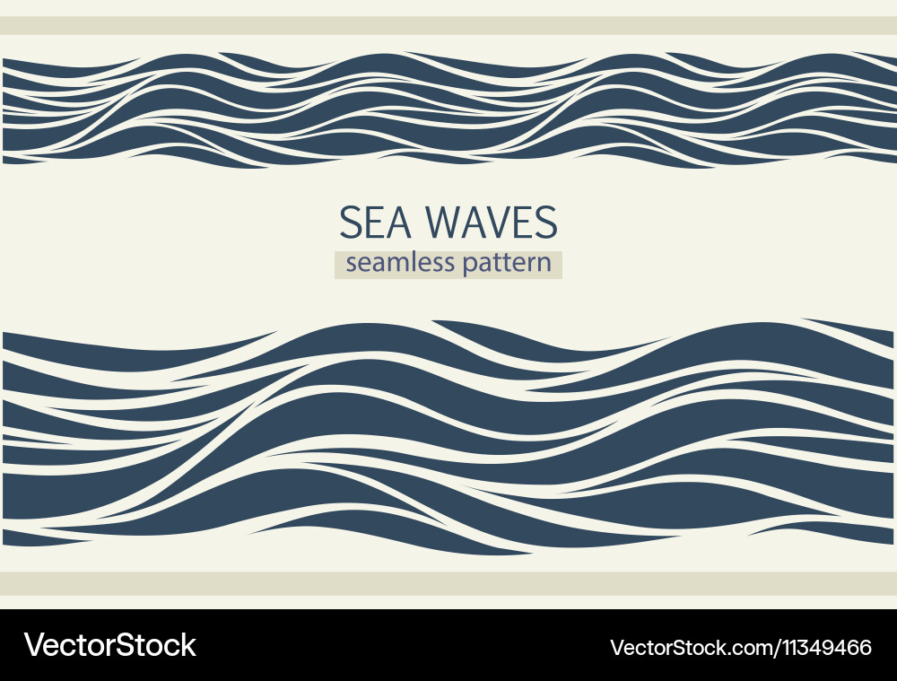 Seamless patterns with stylized waves Royalty Free Vector